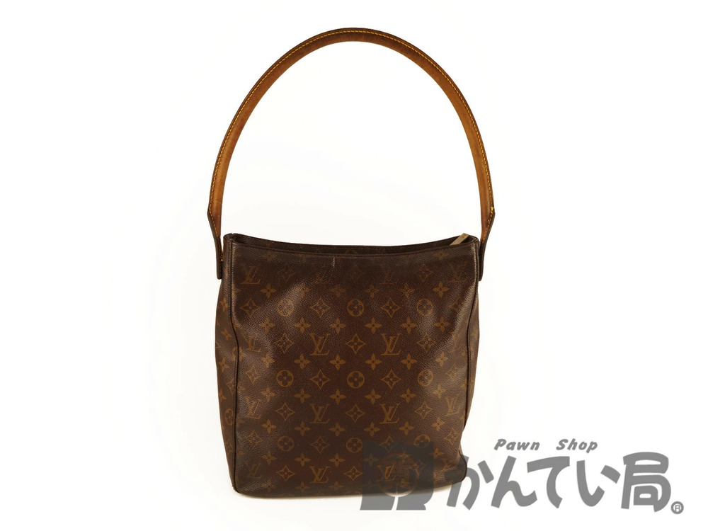 Louis Vuitton Looping Hobo Shoulder Bag Monogram Canvas Leather Brown